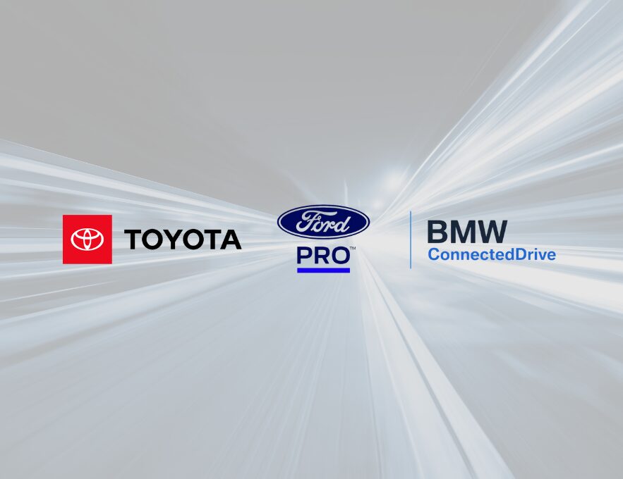 Toyota, Ford Pro, and BMW ConnectedDrive logos